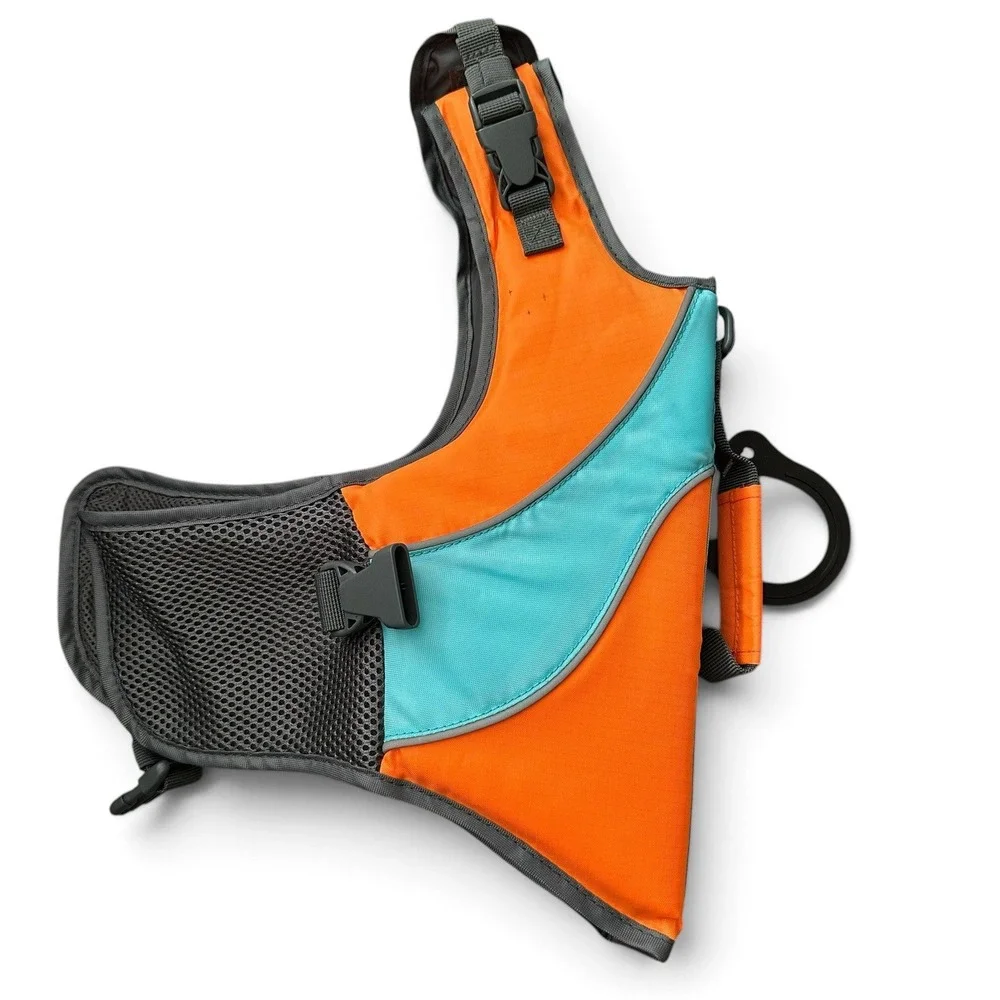 Youly The Beach Bum Dog Life Jacket Flotation Vest Orange Blue Small Handle NWT